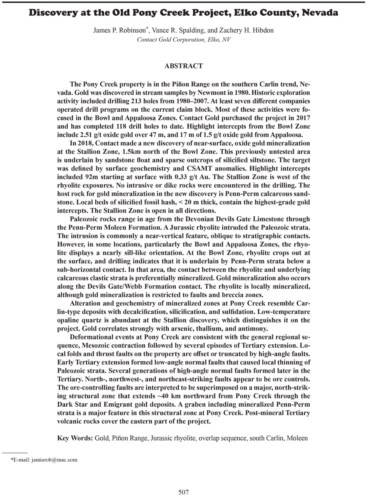 2022_Robinson_James_Discovery_at_the_Old_Pony_Creek_Project_Elko_County_Nevada-1